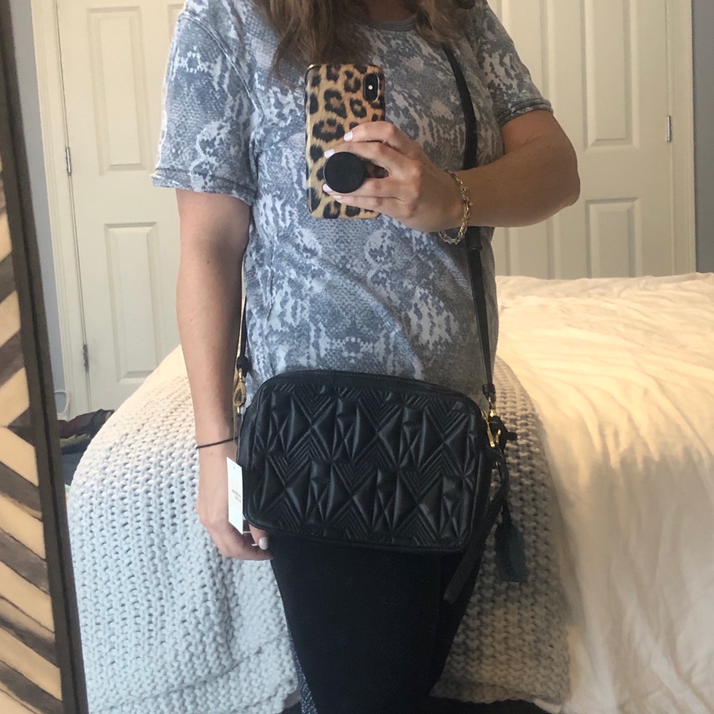 Black Quilted Leather Crossbody Bag